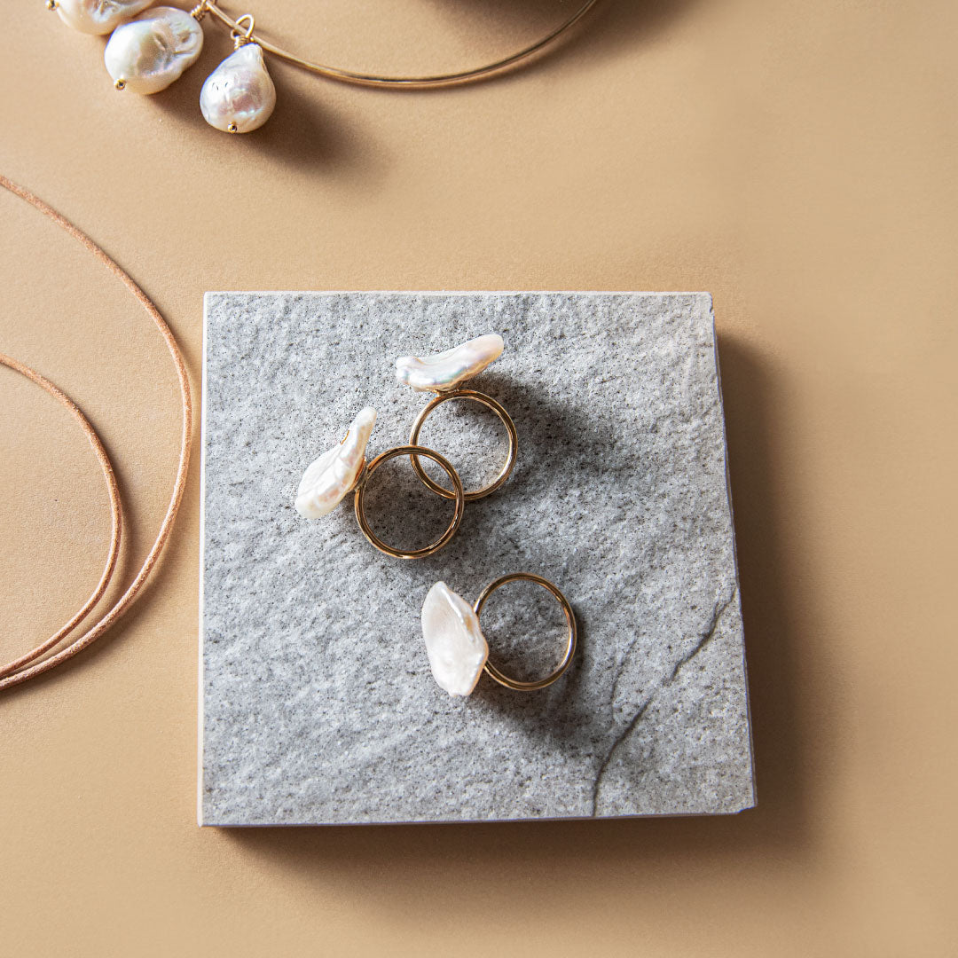 petal pearl ring